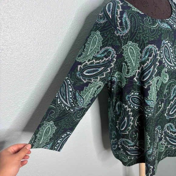 Croft & Barrow Plus Size Paisley Blouse - Picture 5 of 10
